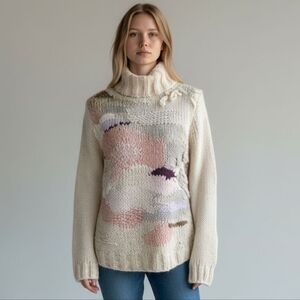 Rare Far Away From Close Anthropologie Wool Kid Mohair Alpaca Sweater Small